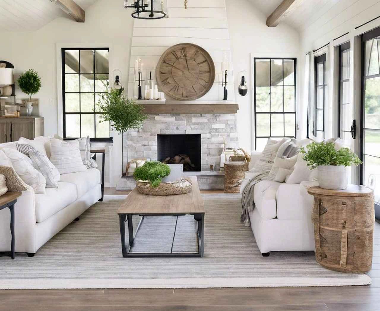 modern organic farmhouse living room in monochromatic neutral colors modern organic farmhouse living room in monochromatic neutral colors