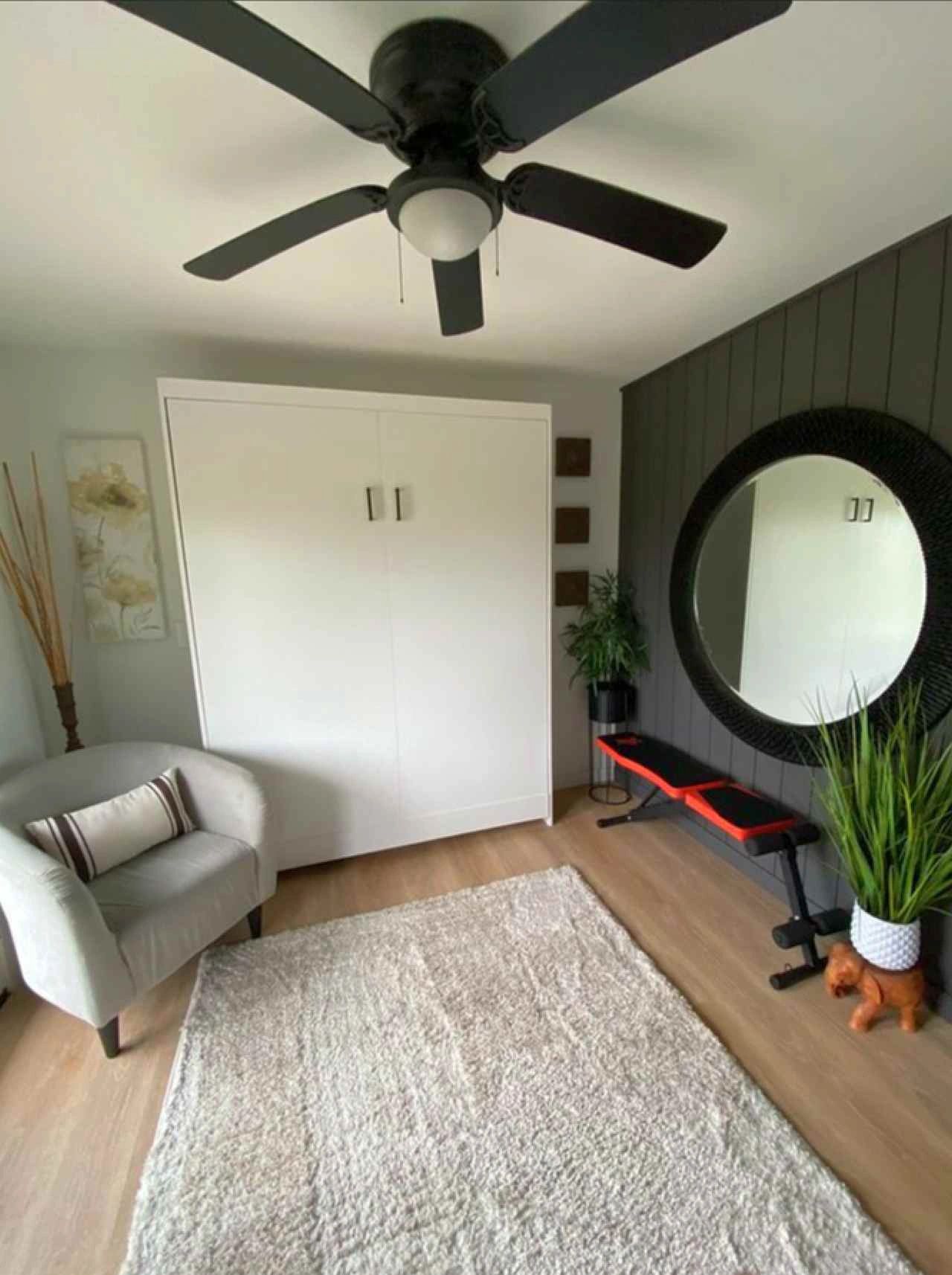 DIY murphy bed in modern organic bedroom DIY murphy bed in modern organic bedroom