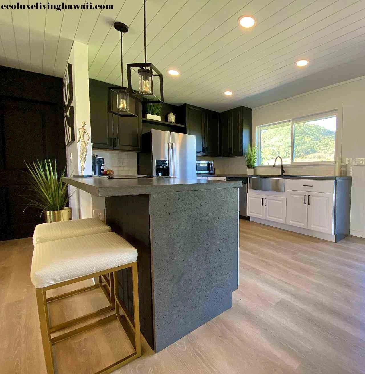 organic modern kitchen with two-toned black and white cabinets organic modern kitchen with two-toned black and white cabinets