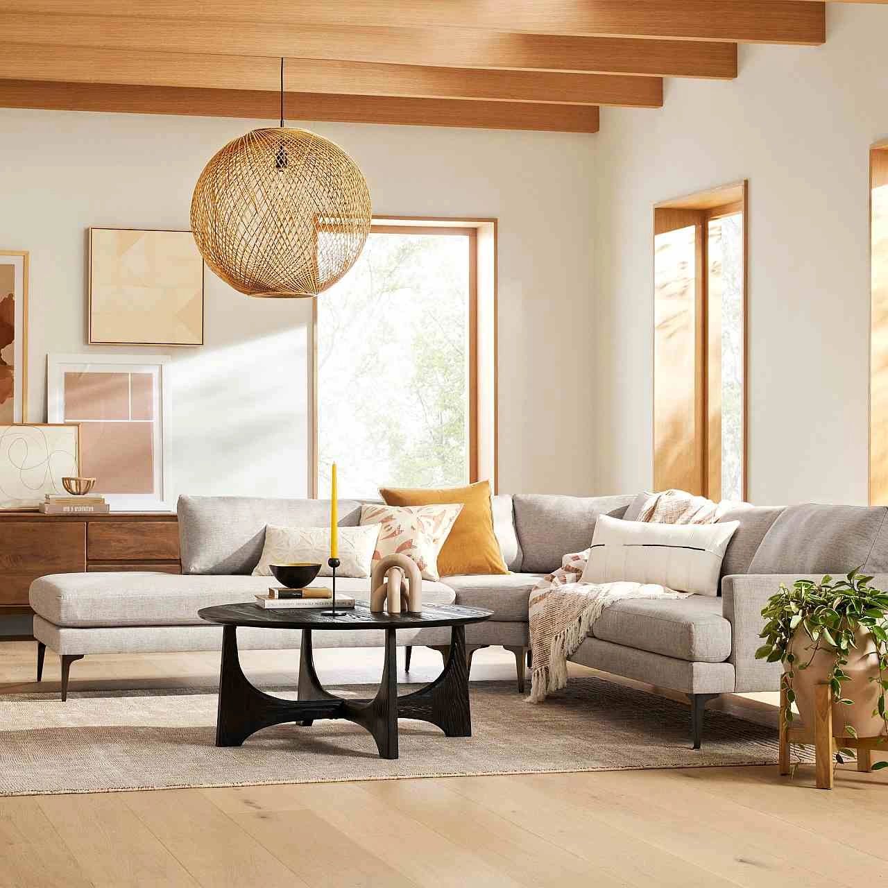 Wicker globe pendant from West Elm