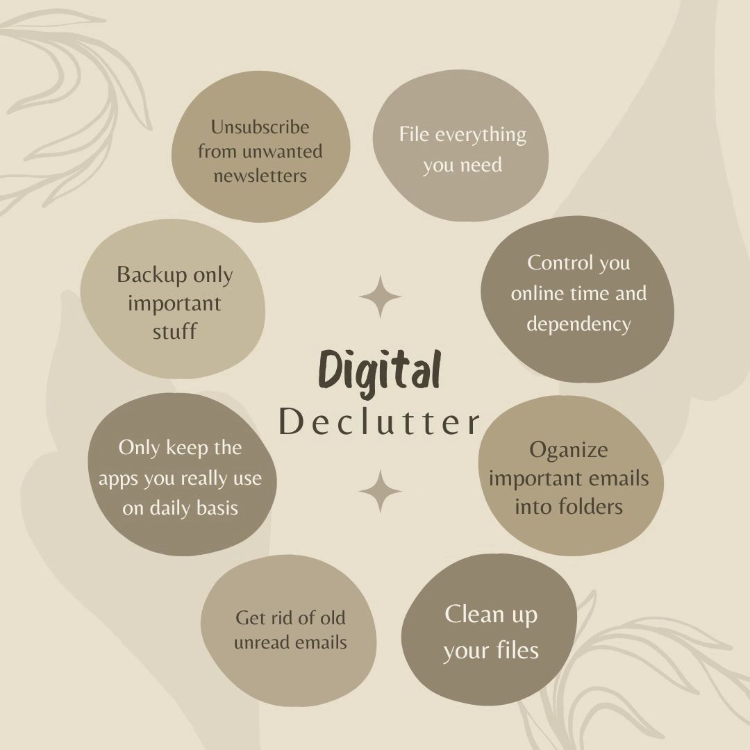 home blog digital decluttering checklist infographic