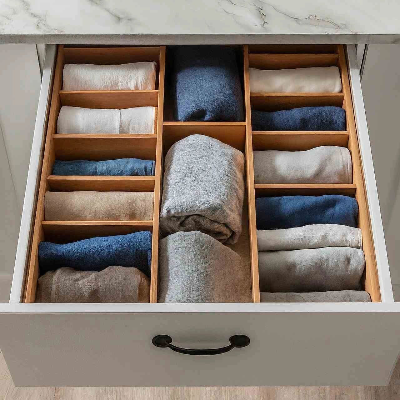 drawer with drawer dividers for a decluttered look