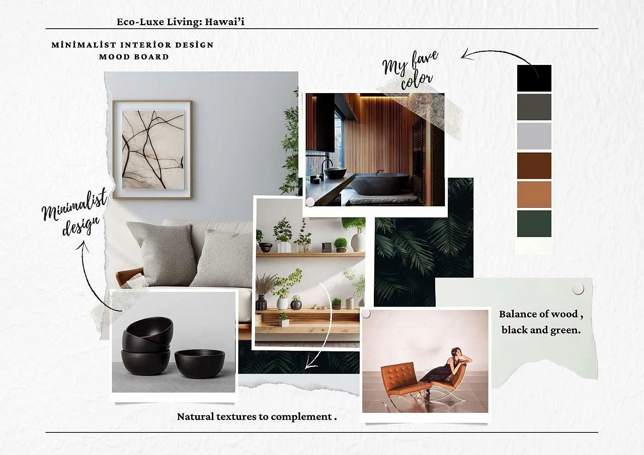 modern minimalist interior design mood board