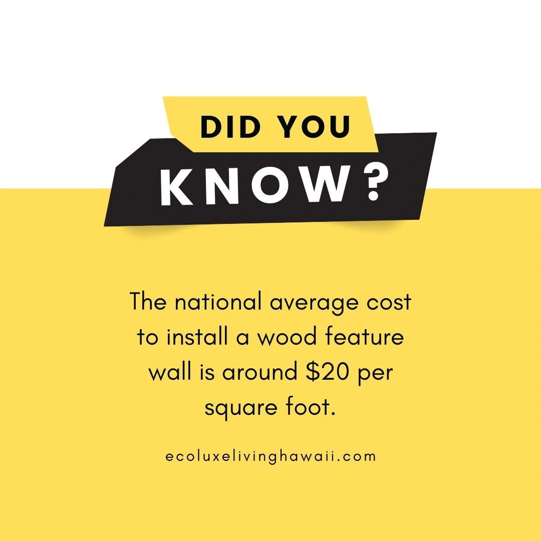 national average cost to install a wood feature wall infographic